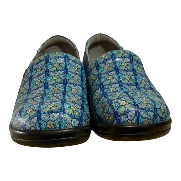 Alegria Keli KEL-7602 Floral Blue Mosiac Slip On Nursing Shoes Women's 9.5 - Picture 2 of 9